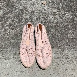 Light Pink Lace Flats / Slip Ons